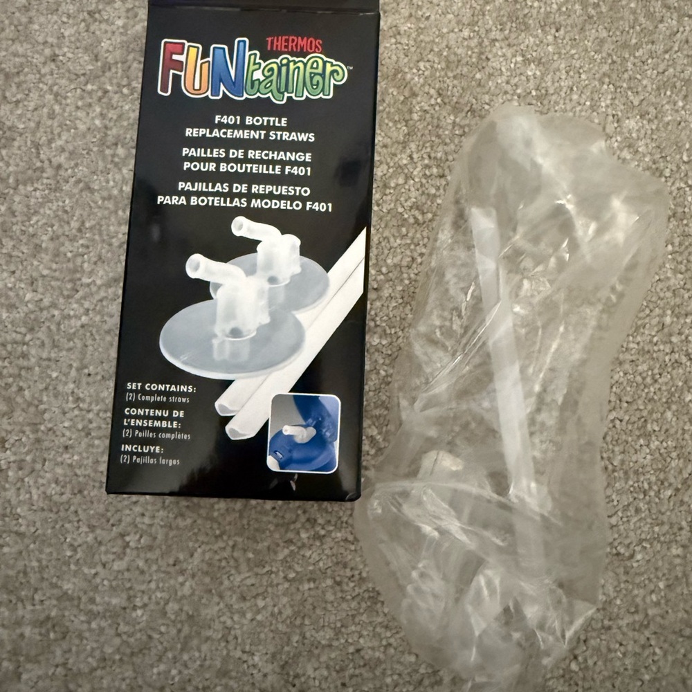 Thermos FUNtainer Bottle Replacement Straws - White